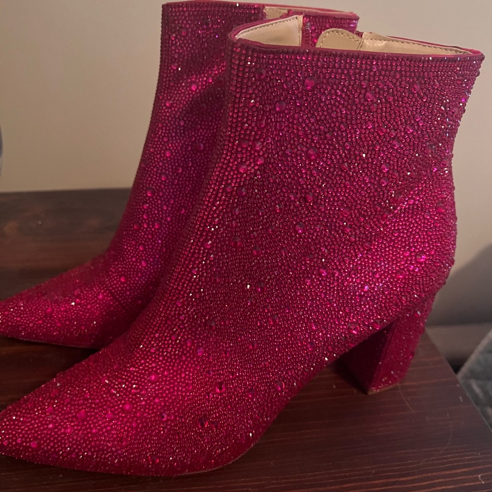 Brand new Betsey Johnson Pink Sparkle Booties